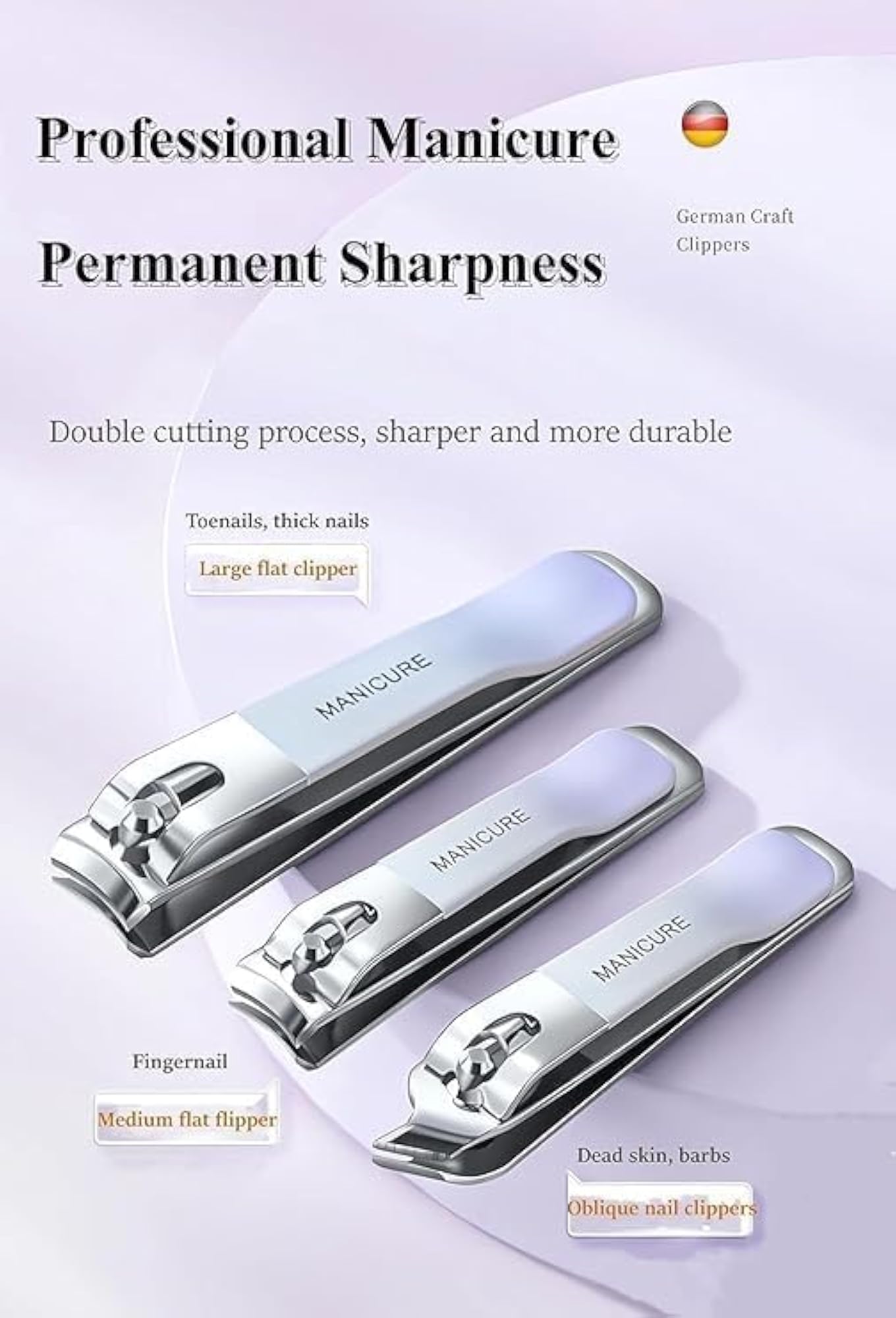 4 in 1 Nail Cutter Set, Stainless Steel Clippers